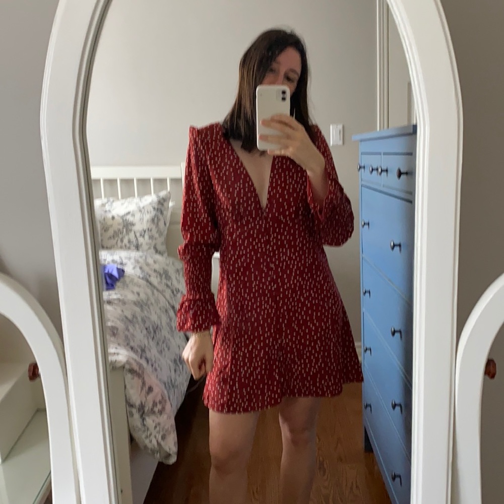 Red polka dot dress